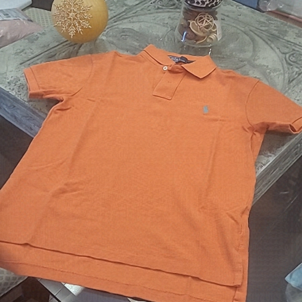 RALPH LAUREN BURNT ORANGE KNIT POLO SHIRT LIKE NEW S